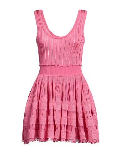 Alaïa Woman Mini Dress Fuchsia Size 8 Viscose, Polyamide, Elastane In Pink