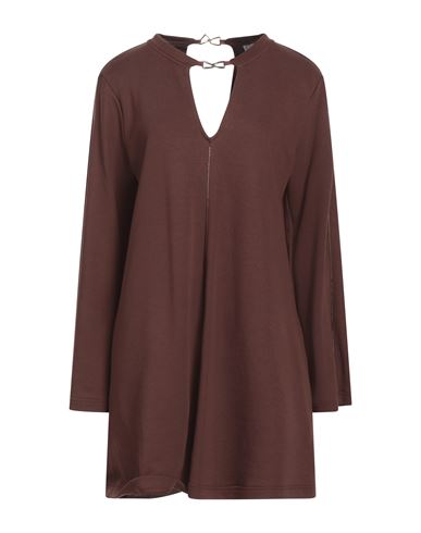 Jijil Woman Mini Dress Brown Size 6 Cotton, Polyester