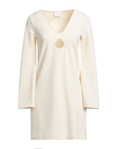 Merci .., Woman Mini Dress Ivory Size L Polyester, Elastane In White