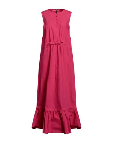Manila Grace Woman Long Dress Fuchsia Size 6 Cotton In Pink