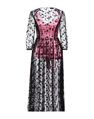 Elisabetta Franchi Woman Midi Dress Black Size 4 Polyamide, Polyester