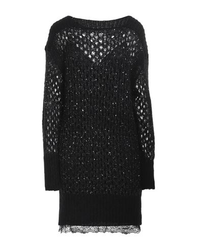 Blugirl Blumarine Woman Short Dress Black Size M Polyamide, Acrylic, Mohair Wool, Polyester