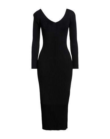 Hinnominate Woman Midi Dress Black Size M Viscose, Acrylic, Elastane