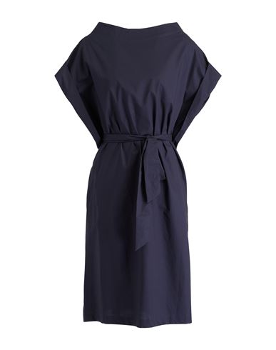 Shop Rossopuro Woman Midi Dress Midnight Blue Size M Cotton
