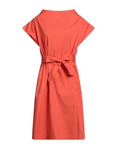 Shop Rossopuro Woman Midi Dress Orange Size Xs Cotton