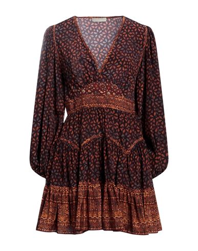 Ulla Johnson Hayana Printed Tiered Silk Crepe De Chine Mini Dress In Purple