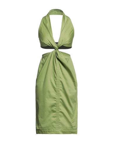 Liya Woman Midi Dress Acid Green Size 6 Cotton