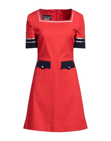 Boutique Moschino Woman Mini Dress Red Size 6 Cotton, Elastane