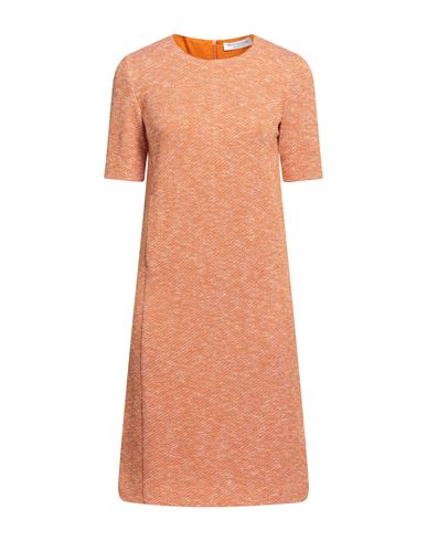 Shop Amina Rubinacci Woman Mini Dress Rust Size 6 Wool, Viscose, Polyamide, Virgin Wool In Red