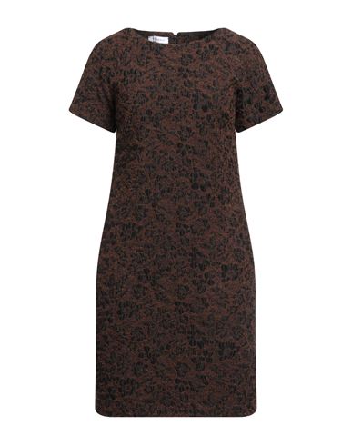 Rosso35 Woman Mini Dress Brown Size 2 Polyester, Viscose, Acrylic, Wool, Polyamide