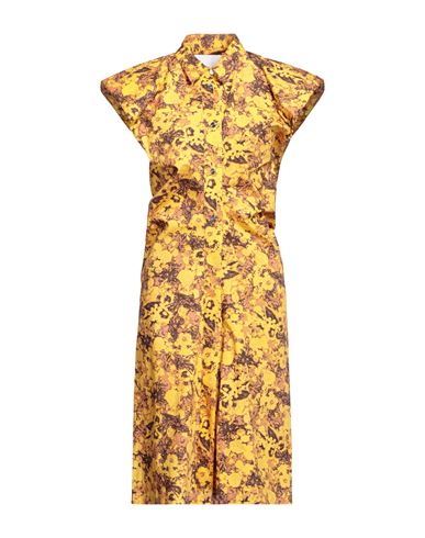 Remain Birger Christensen Woman Midi Dress Yellow Size 10 Organic Cotton