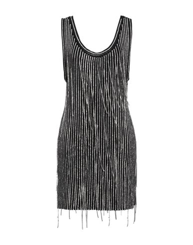 Philosophy Di Lorenzo Serafini Woman Mini Dress Black Size 6 Virgin Wool, Polyamide, Elastane, Metal