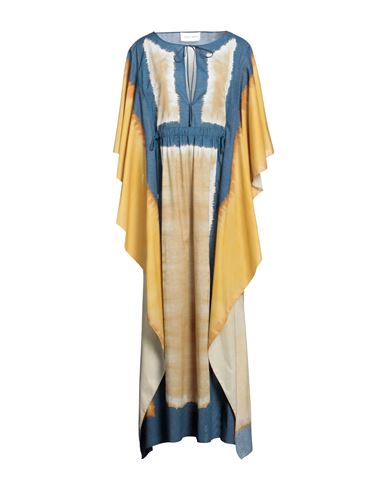 Alberta Ferretti Woman Long Dress Ocher Size 6 Cotton In Yellow