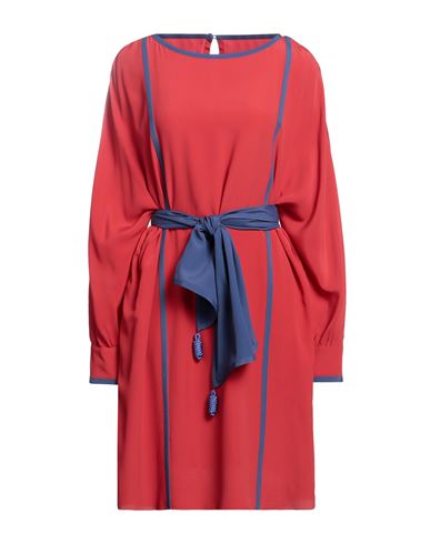 Emporio Armani Woman Midi Dress Red Size 10 Acetate, Silk