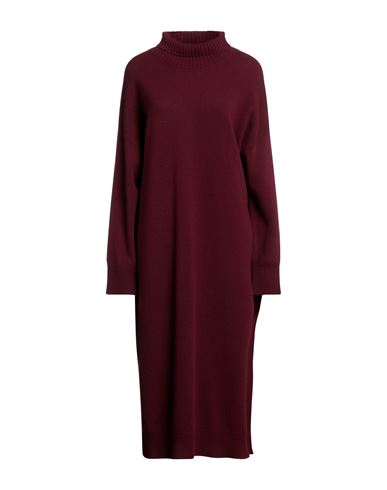 Roberto Collina Woman Midi Dress Burgundy Size S Merino Wool, Cashmere In Red