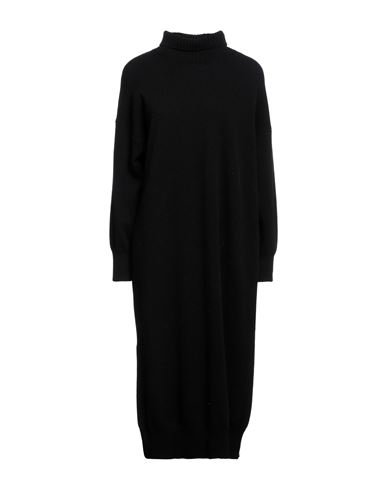Roberto Collina Woman Midi Dress Black Size M Merino Wool, Cashmere