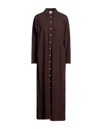 Alysi Woman Midi Dress Cocoa Size 4 Viscose, Virgin Wool, Polyamide In Brown