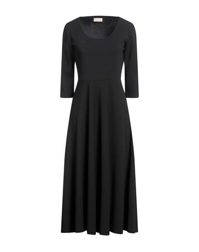 Fine Mood Woman Midi Dress Black Size 6 Polyester, Elastane