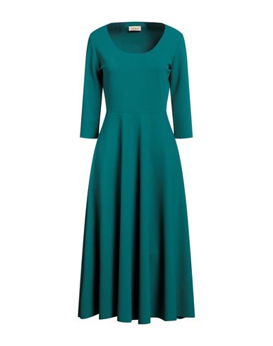 Fine Mood Woman Midi Dress Emerald Green Size 10 Polyester, Elastane