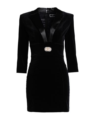 Elisabetta Franchi Woman Mini Dress Black Size 2 Cotton, Elastane