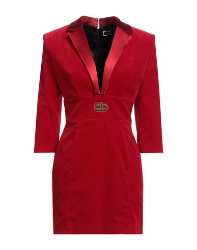 Elisabetta Franchi Woman Mini Dress Red Size 6 Cotton, Elastane In Red
