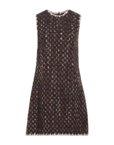 Dolce & Gabbana Woman Mini Dress Dark Brown Size 12 Virgin Wool, Acrylic, Mohair Wool, Polyamide, Wo