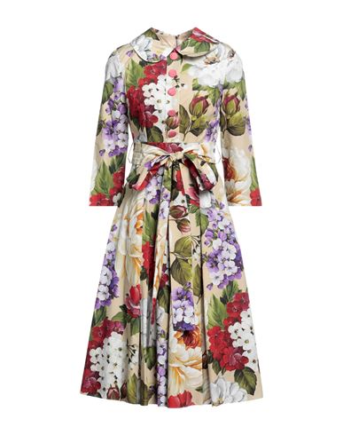Dolce & Gabbana Woman Midi Dress Beige Size 2 Cotton