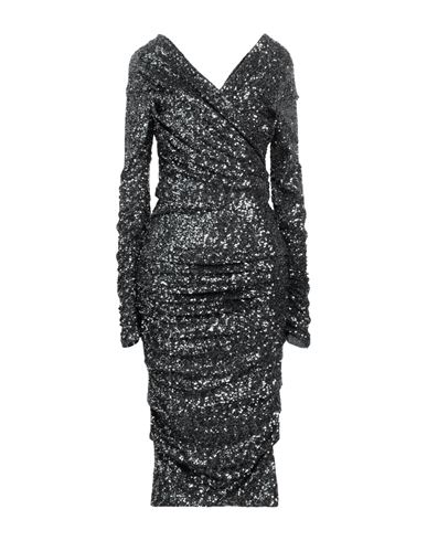 Dolce & Gabbana Woman Midi Dress Lead Size 6 Polyamide, Elastane In Grey