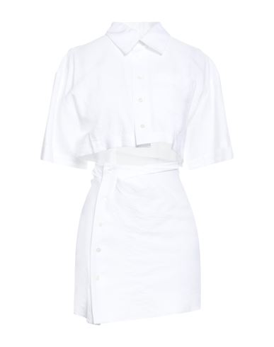 Jacquemus Woman Short Dress White Size 4 Viscose, Polyamide