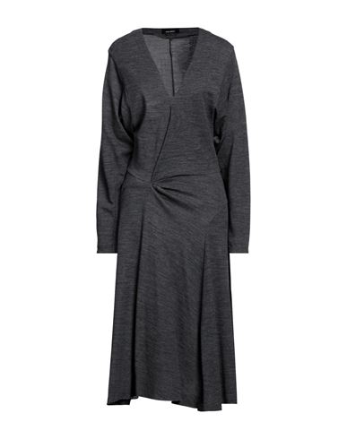 Isabel Marant Woman Midi Dress Lead Size 8 Viscose, Virgin Wool, Polyamide In Grey