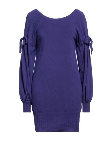 Suoli Woman Mini Dress Purple Size 2 Wool, Viscose, Polyamide, Cashmere