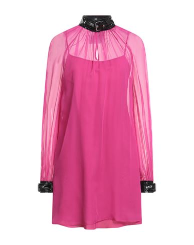 Moschino Woman Mini Dress Fuchsia Size 4 Silk, Polyester, Elastane, Polyurethane Resin In Pink
