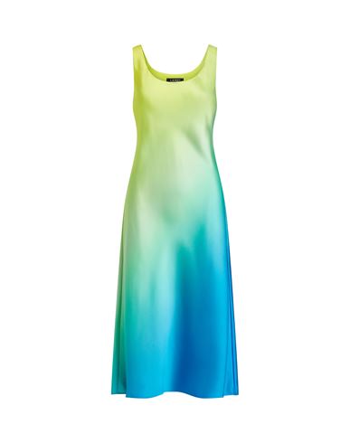 Lauren Ralph Lauren Ombrã-print Charmeuse Midi Dress Woman Maxi Dress Acid Green Size 8 Recycled Pol