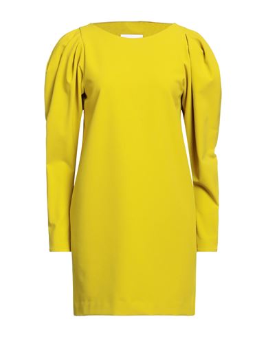 Shop Erika Cavallini Woman Mini Dress Mustard Size 4 Polyester, Viscose, Elastane In Yellow