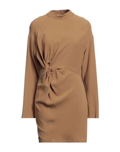 Erika Cavallini Woman Mini Dress Camel Size 10 Viscose, Acetate In Beige