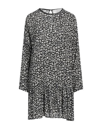 8pm Woman Mini Dress Black Size S Rayon, Metallic Polyester, Polyester, Polyurethane