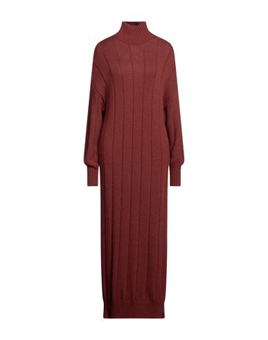 Collectors Club Woman Midi Dress Brown Size L Polyacrylic, Alpaca Wool, Polyamide, Polyester