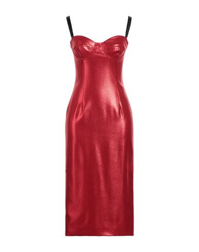 Dolce & Gabbana Woman Midi Dress Red Size 10 Viscose, Elastane