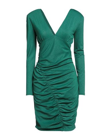 Marella Woman Midi Dress Green Size L Viscose, Polyester, Metallic Fiber, Elastane