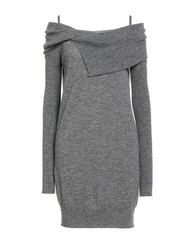Pinko Woman Mini Dress Grey Size M Polyamide, Acrylic, Alpaca Wool