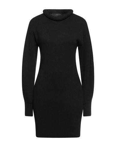 Federica Tosi Woman Mini Dress Black Size 4 Virgin Wool, Cashmere