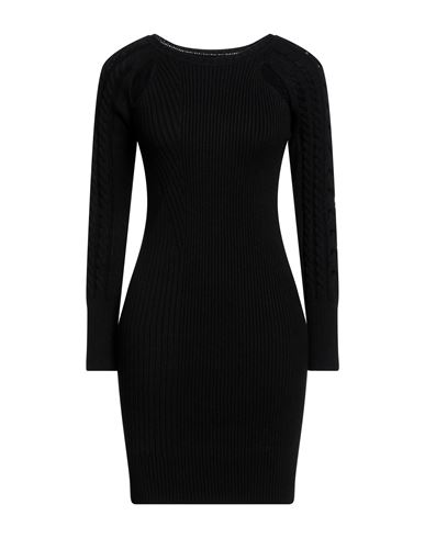 Pinko Woman Mini Dress Black Size L Viscose, Polyamide, Polyester