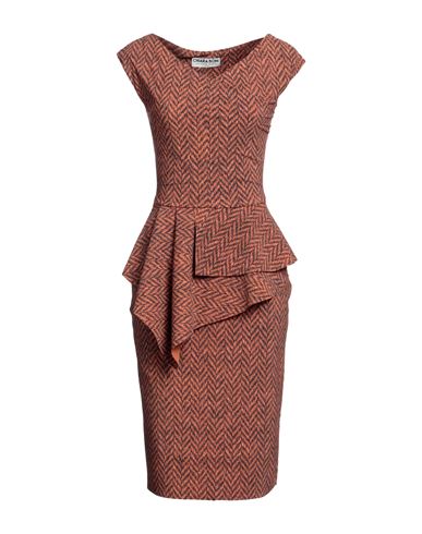 Chiara Boni La Petite Robe Woman Midi Dress Rust Size 10 Polyamide, Elastane In Red