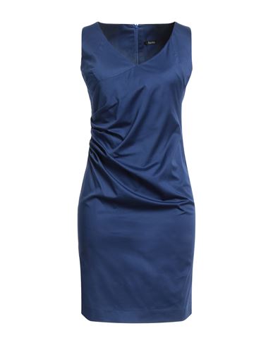 Hanita Woman Mini Dress Blue Size L Cotton, Elastane