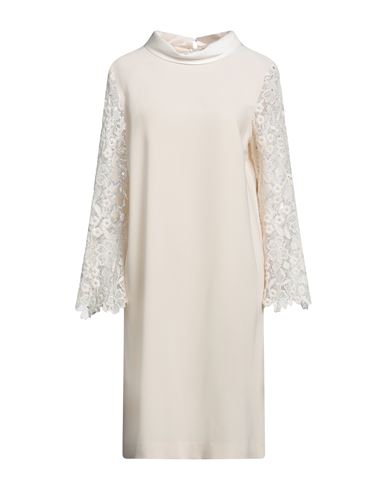 D-exterior D. Exterior Woman Midi Dress Ivory Size 12 Cotton, Polyester, Elastane In White