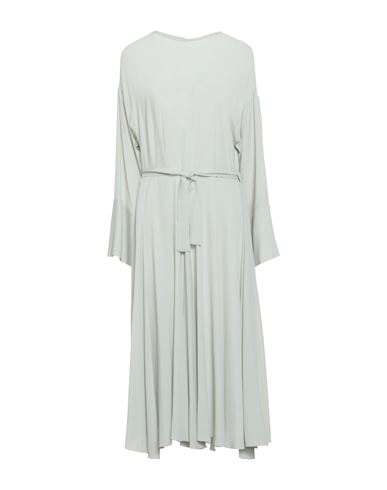 Erika Cavallini Woman Midi Dress Light Grey Size 12 Acetate, Silk