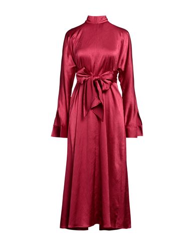 Erika Cavallini Woman Maxi Dress Garnet Size 4 Triacetate, Polyethylene In Red