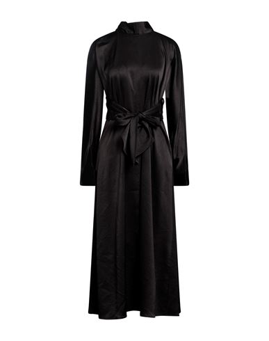 Erika Cavallini Woman Maxi Dress Black Size 6 Triacetate, Polyethylene