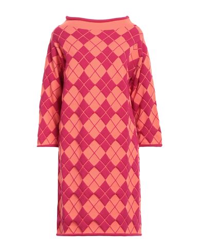 Liviana Conti Woman Mini Dress Fuchsia Size 8 Virgin Wool, Polyamide, Elastane In Pink