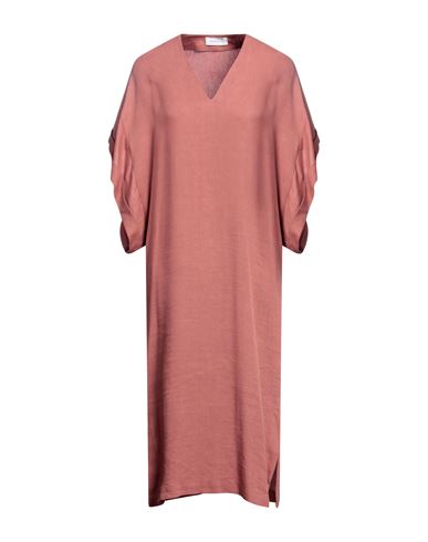 Collectors Club Woman Midi Dress Pastel Pink Size 2 Viscose, Linen